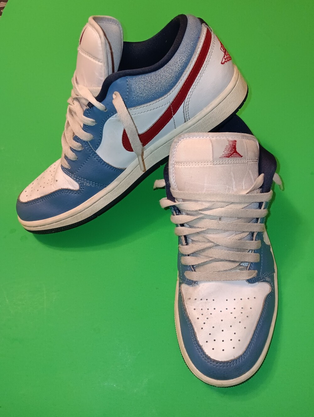 Nike Air Jordan 1 Low SE White Armory Navy-Aegean Storm M. (HM3711-144) Preowned